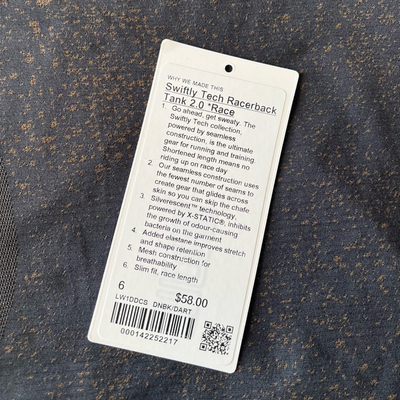 Lululemon swiftly tech racerback tank 2.0, race length. Size 6. - Picture 7 of 7